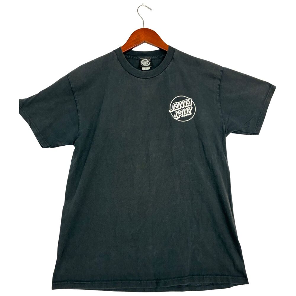 Santa Cruz Skateboards T Shirt Mens Large Black Classic Logo Skate Tee 100%